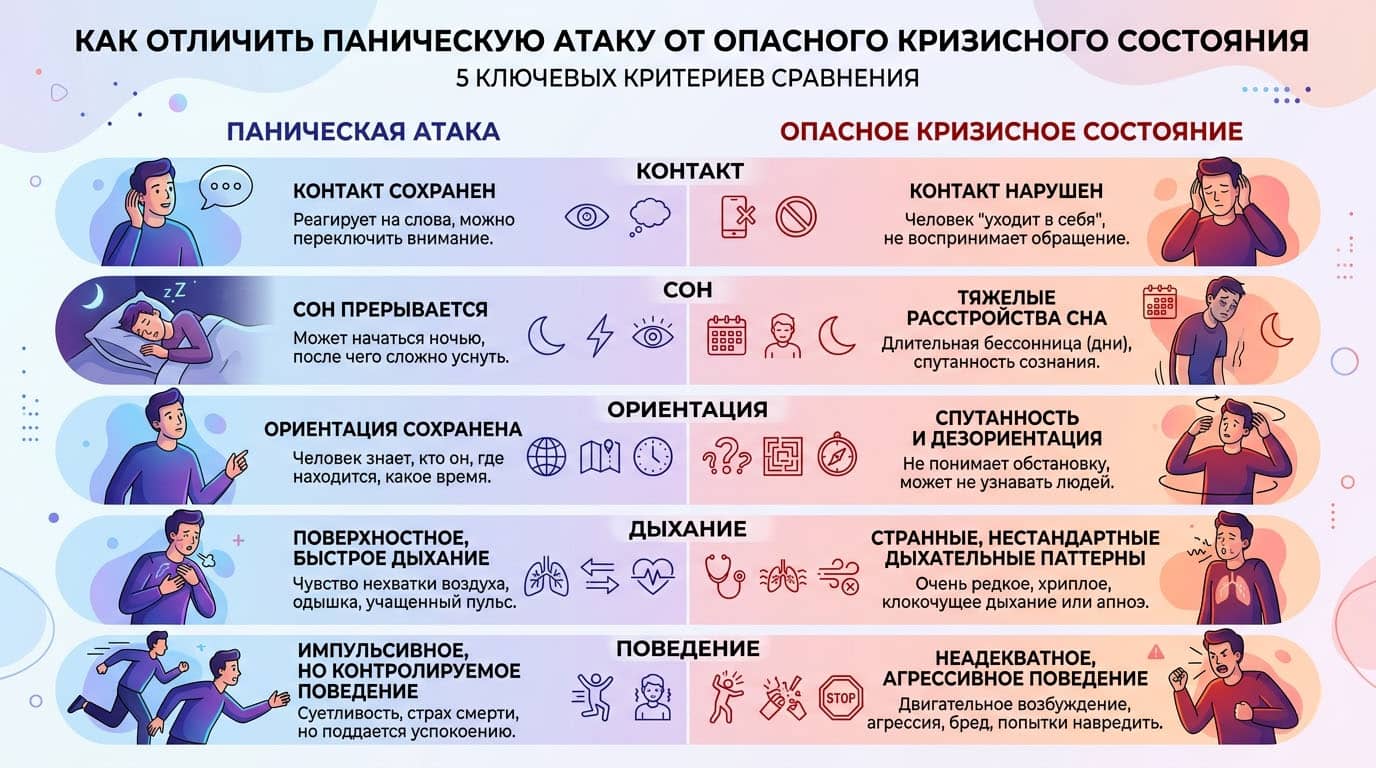 Как отличить паническую атаку от опасного кризисного состояния